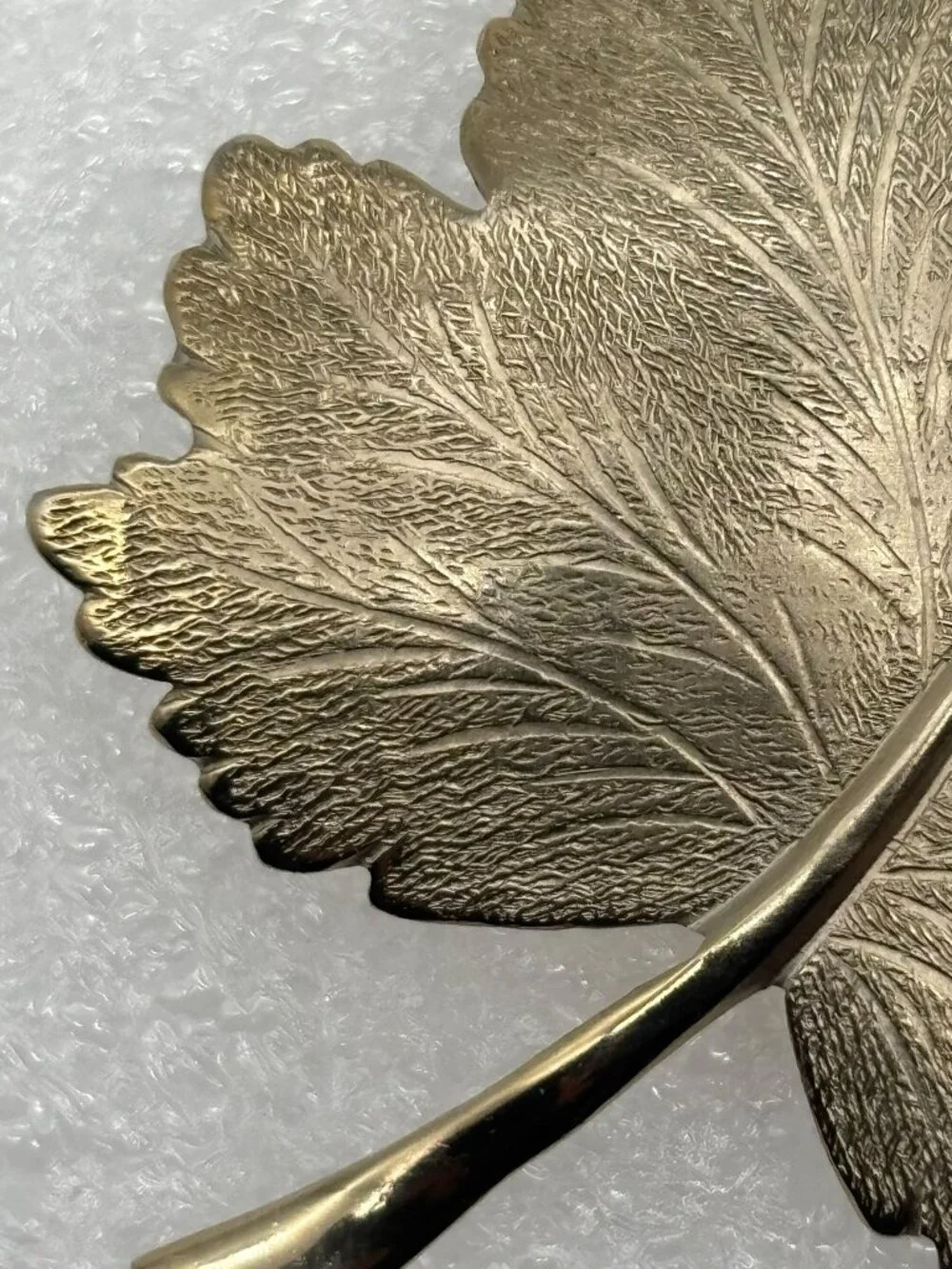 Vintage Giovanni Maple Leaf Brooch Gold Tone Matte Textured 1960s 70s and Signed